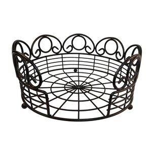 Round Black Metal Paper Plate Holder 11.5 Inch Decorative  Stand for Party Weddi